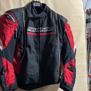 Fieldsheer Black and Red Motorcycle Jacket